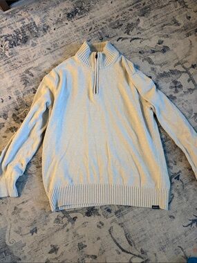 Eddie Bauer Cream Half-Zip Knit Sweater